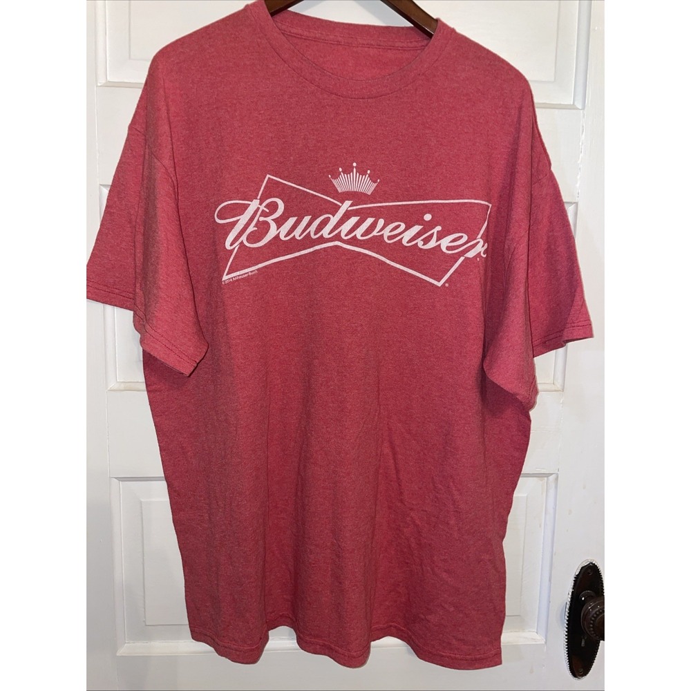 Budweiser‎ tshirt red white print XL